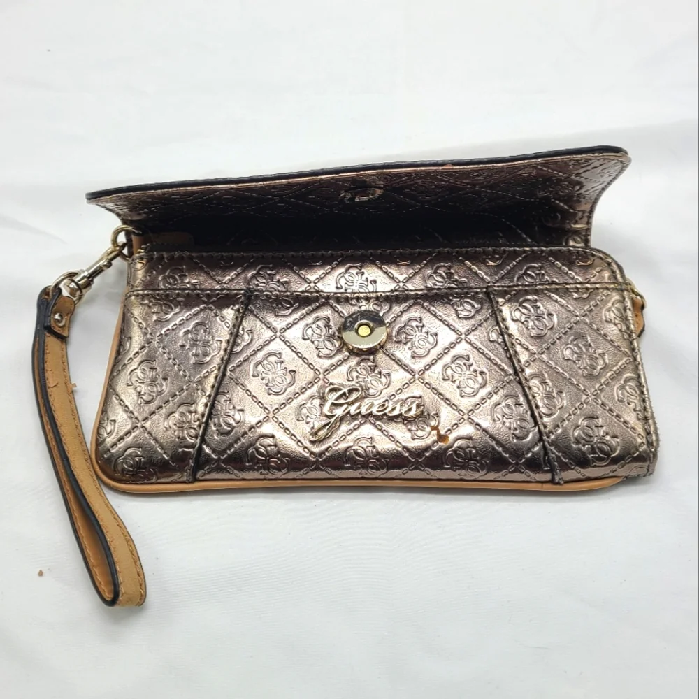 GUESS Shimmering Gold Clutch - Picture 2 of 8